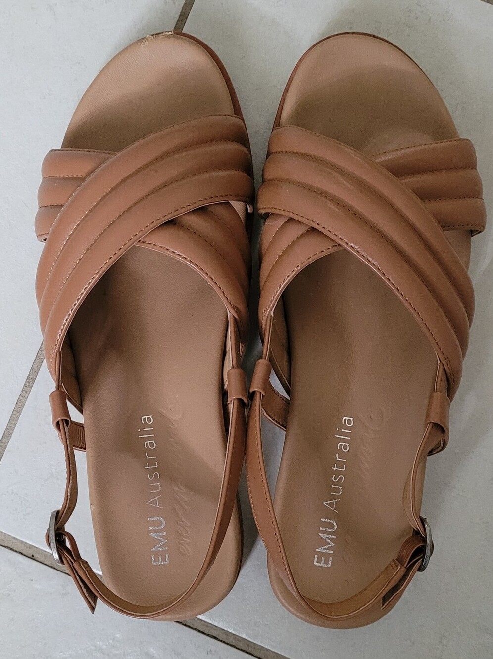 EMU Australia Women's Tan Leather Slingback Sandals
